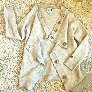 North face tan cardigan